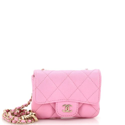 Classic Flap Chain Belt Bag Quilted Caviar Mini