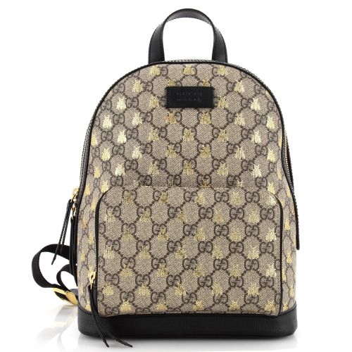 Zip Pocket Backpack Printed GG Coated Canvas Small