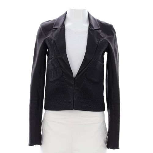 Women's Matelasse Quilt Jacket Leather and Cotton Blend