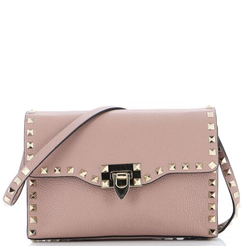 Rockstud Flip Lock Flap Bag Leather Medium