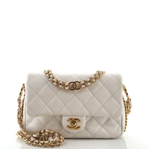 Coco You Chain Flap Bag Quilted Caviar Mini