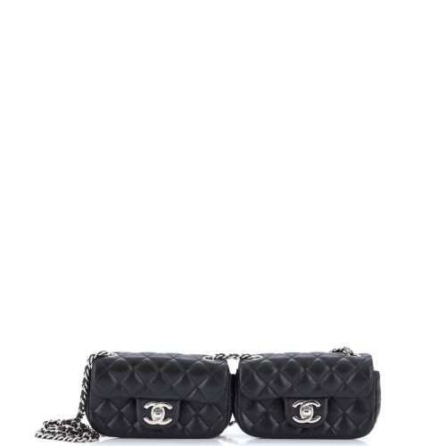 Twin Classic Flap Bag Quilted Lambskin Mini