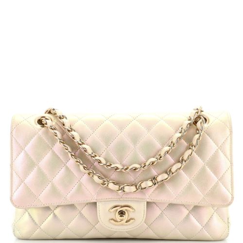 Classic Double Flap Bag Quilted Iridescent Calfskin Medium