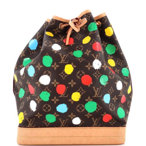 Noe Handbag Yayoi Kusama Painted Dots Monogram Canvas Large