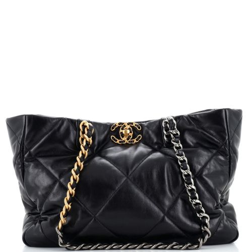 19 Shopping Bag Quilted Leather East West