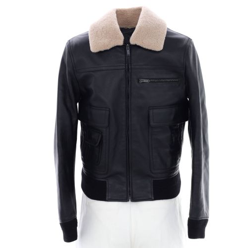 Women's Aviator Jacket Leather with Shearling