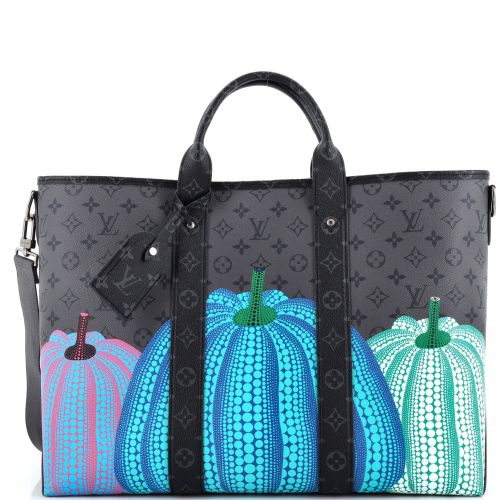 Weekend Tote Yayoi Kusama Pumpkins Reverse Monogram Eclipse Canvas GM