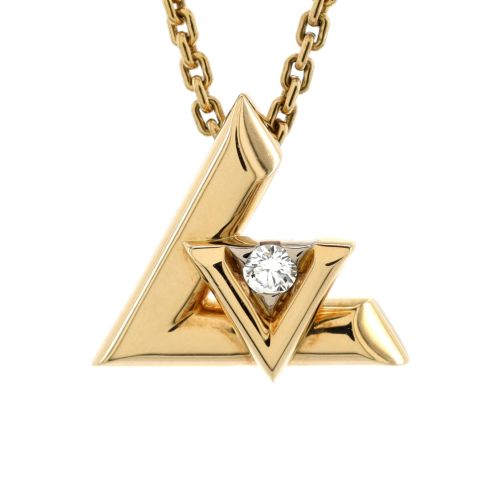 LV Volt One Pendant Necklace 18K Yellow Gold with Diamond Large