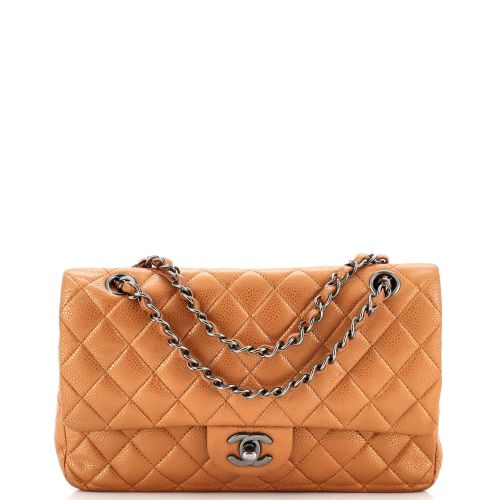 Classic Double Flap Bag Quilted Metallic Caviar Medium