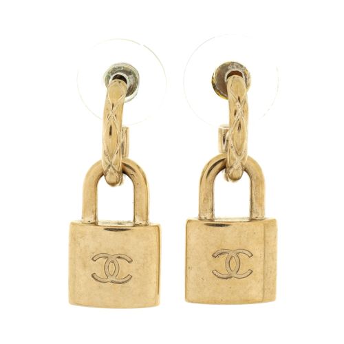 CC Padlock Hoop Earrings Metal