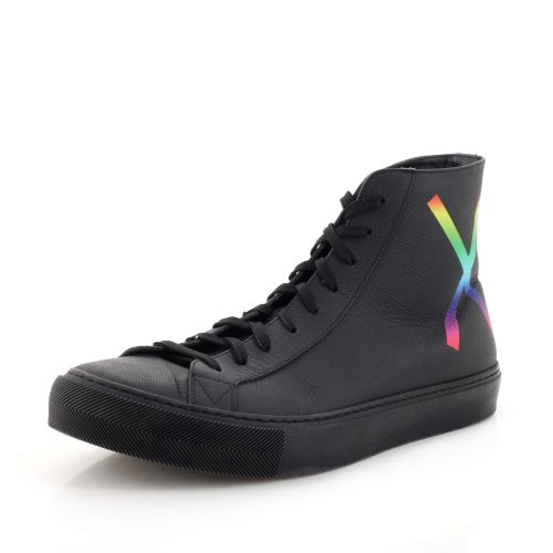 Men's Tattoo High-Top Sneakers Rainbow Taiga Leather