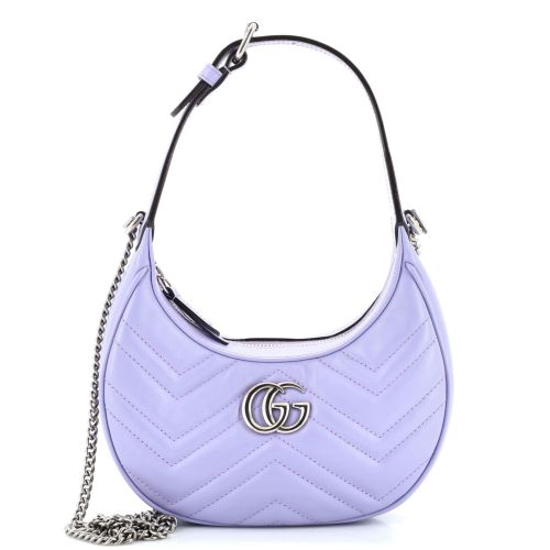 GG Marmont Half Moon Hobo Leather Mini