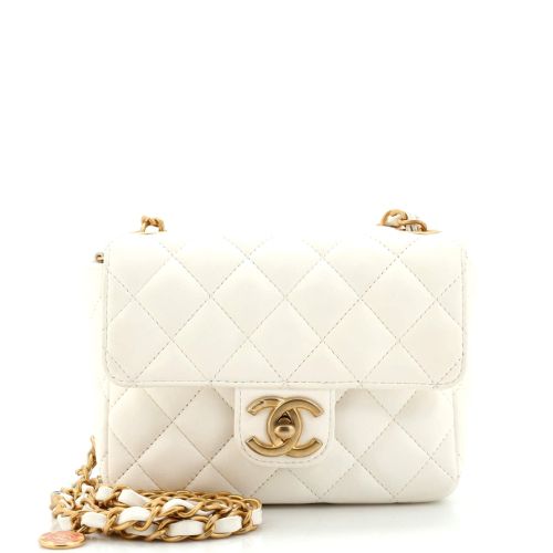 Casino Royale Charms Square Flap Bag Quilted Lambskin with Enamel Mini