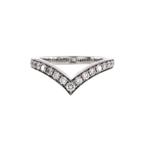 Josephine Aigrette Ring 18K White Gold and Pave Diamonds