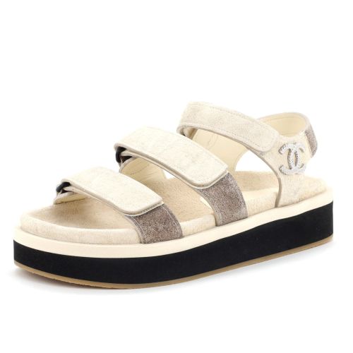 Women's Two Strap Velcro Dad Sandals Suede