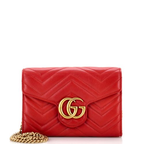 GG Marmont Chain Wallet Matelasse Leather Mini