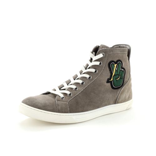 Men's Peace Sign High Top Sneakers Suede