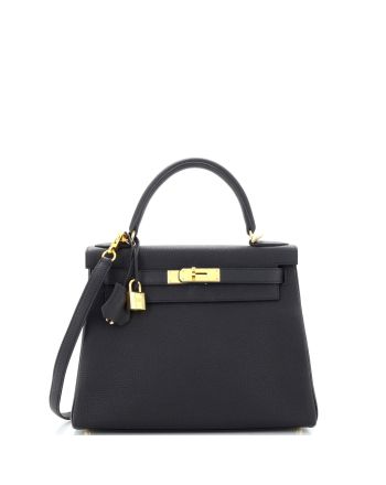 Kelly Handbag Noir Togo with Gold Hardware 28