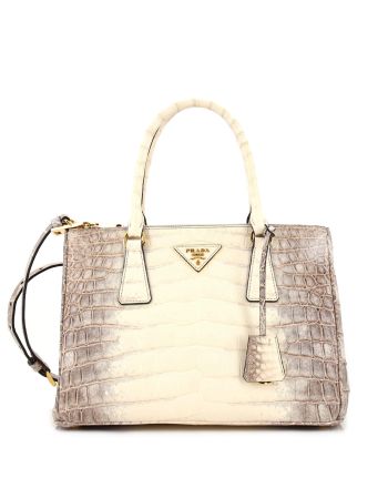 Galleria Double Zip Tote Himalayan Crocodile Medium