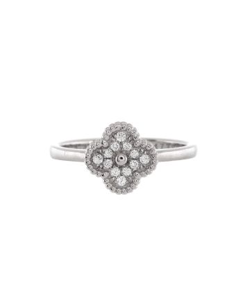 Sweet Alhambra Ring 18K White Gold and Diamonds