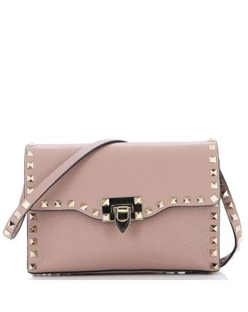 Rockstud Flip Lock Flap Bag Leather Medium