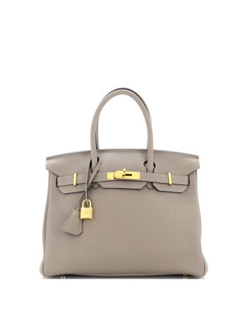 Birkin Handbag Grey Togo with Gold Hardware 30