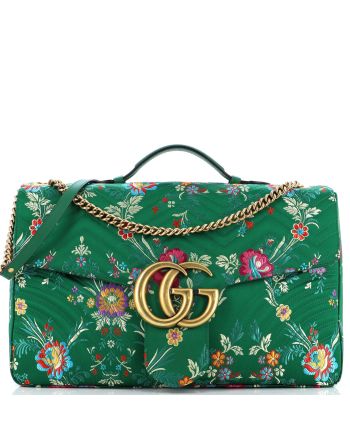 GG Marmont Top Handle Flap Bag Matelasse Floral Jacquard Maxi