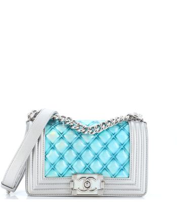 Boy Flap Bag Quilted Holographic PVC Small