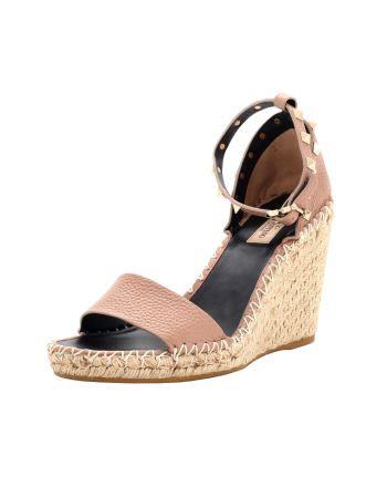 Women's Rockstud Wedge Espadrilles Leather