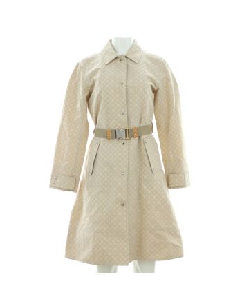 Women's Single Breasted Belted Trench Coat Monogram Cotton