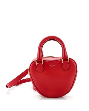 Heart Top Handle Crossbody Bag Leather Micro