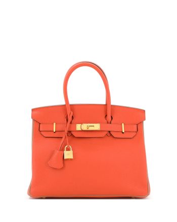 Birkin Handbag Bicolor Togo with Gold Hardware 30