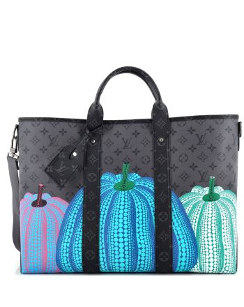 Weekend Tote Yayoi Kusama Pumpkins Reverse Monogram Eclipse Canvas GM