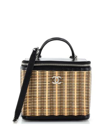 Take Away Vanity Case Rattan and Calfskin Medium