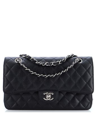 Classic Double Flap Bag Quilted Caviar Medium