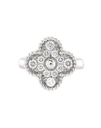 Vintage Alhambra Ring 18K White Gold and Diamonds