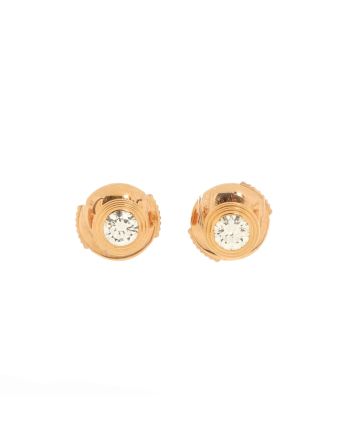 D'amour Stud Earrings 18K Rose Gold and Diamonds Small