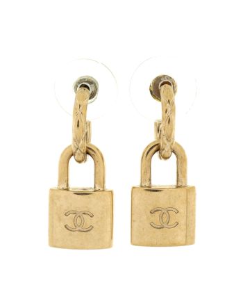 CC Padlock Hoop Earrings Metal