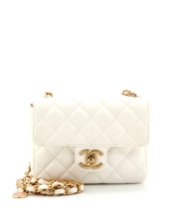 Casino Royale Charms Square Flap Bag Quilted Lambskin with Enamel Mini