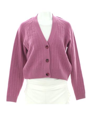 Women's H Pattern V-Neck Cardigan Wool